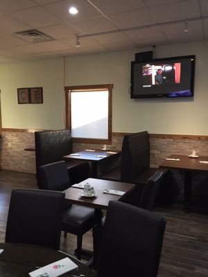 Partial view of dining room.