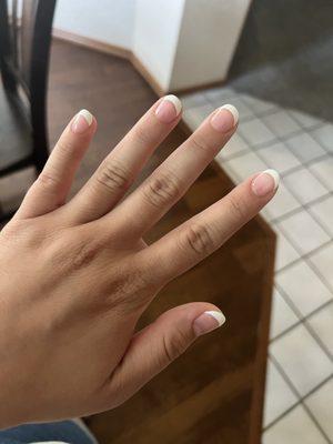 Gel nails, natural nails