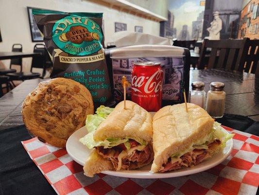 "The Club" - Ham and Turkey or Ham and Chicken topped with Bacon, Lettuce and Tomato with Mayo!  Call today (765) 962-4441