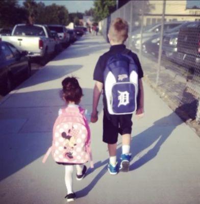 Me and my sister walking to school probably 2013 not too sure.