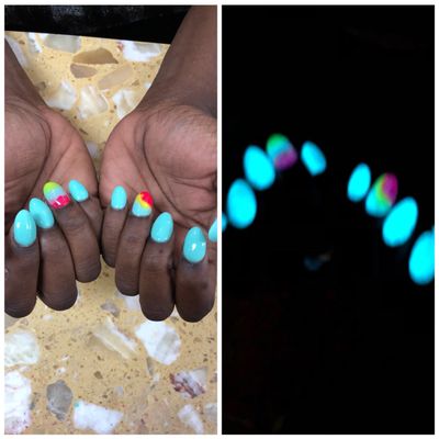 Glow in the dark nail