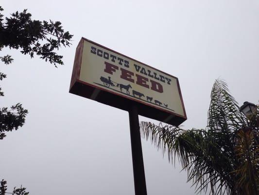 Scotts Valley Feed sign, Scotts Valley, CA.