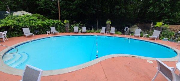 Despite the cloudy and chilly (68 degree) weather, the heated pool was still warm enough to enjoy.