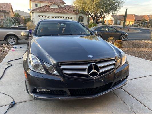 This already pristine Mercedes just needed some paint correction and a good polish to bring out the beautiful grey paint.