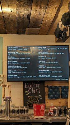 Beer menu