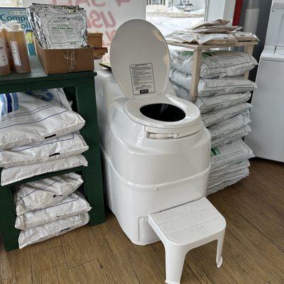 Composting toilets and all supplies in stock.