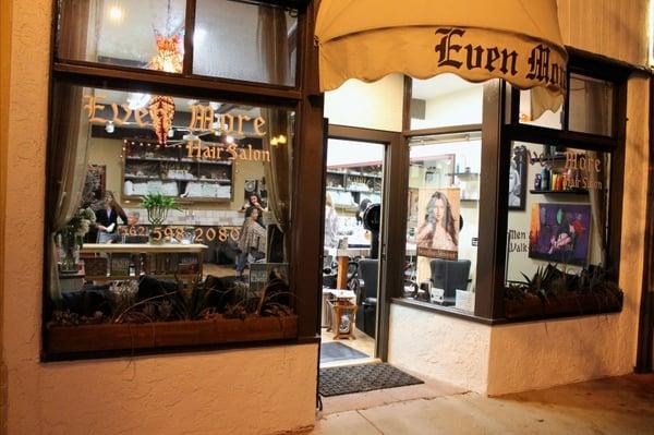 Hairstylist Victoria Rael's Storefront in Seal Beach, California.