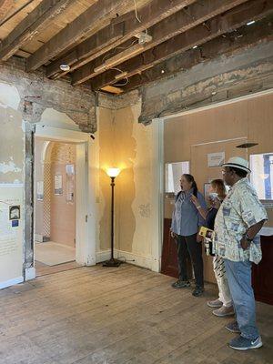 During Spring 2024, visitors will see the restoration underway and encounter the history being saved from 2 different eras--1840 and 1940.