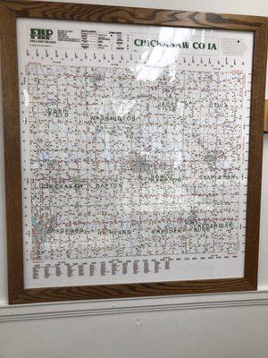 A map inside the Chickasaw County Iowa Courthouse on 9 Jul 2019