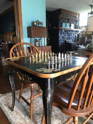 Game table in living room