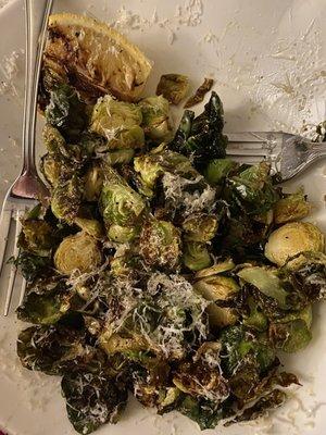 Crispy Brussel sprouts add Parm!