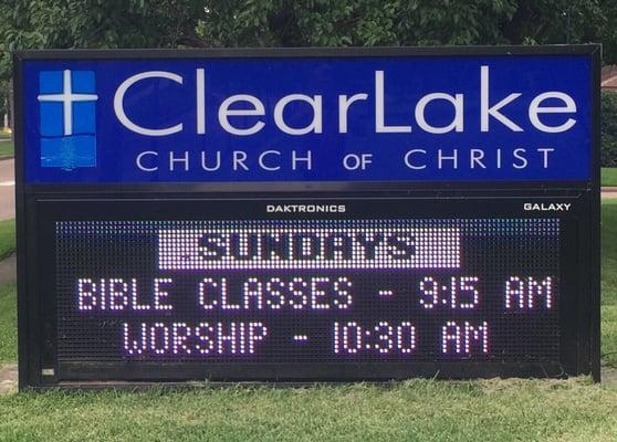 Sunday class and service times