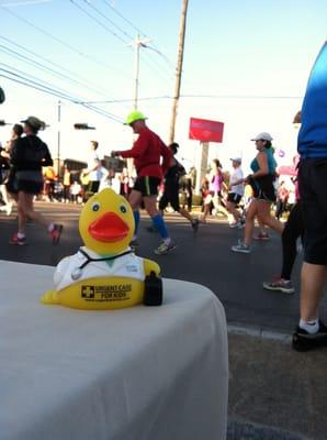 Dr. Duck was on the corner of Kirby and Bissonnet during the Houston Marathon!