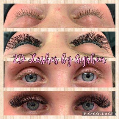 2D lashes C curl diva style 10-15mm - New set $160 and retouches starting at $75