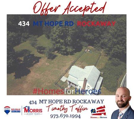 Offer accepted on awesome 5+ acre home in Rockaway Township NJ. Homes for Heroes!