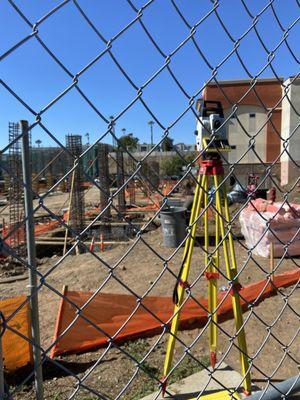 Construction area for fancy new multilevel parking