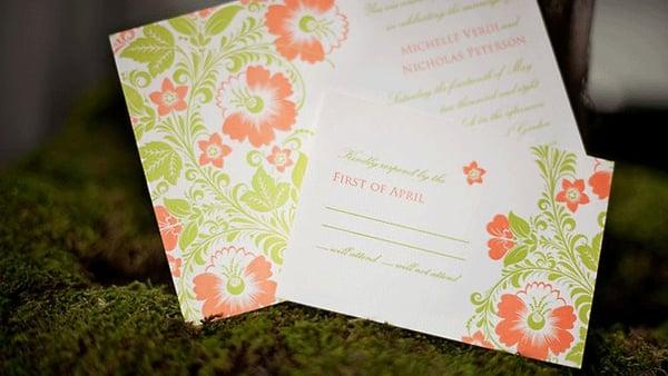 English Garden letterpress invitation