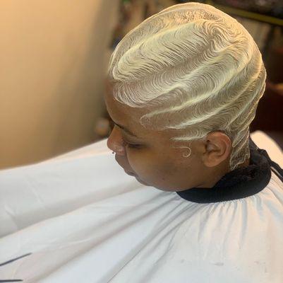 Client with hair color &finger waves!