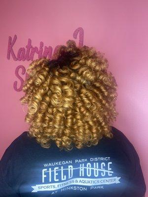 Rod set on natural hair