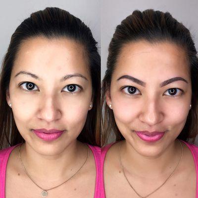 Ombré Powder Brow Before & After