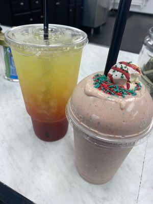 christmas cake shake & mistletoe margarita tea. sooo good!!