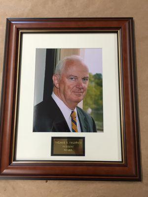 Framing of Bank President w/Plate