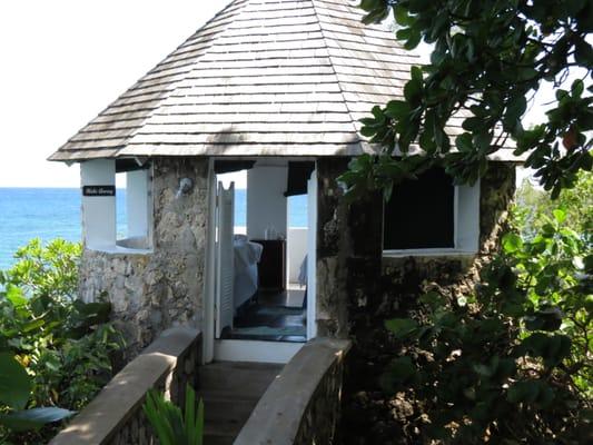 A treatment cabana at Couples Sans Souci. At Charlie's Spa relax to the sounds of the wind and the waves crashing below.